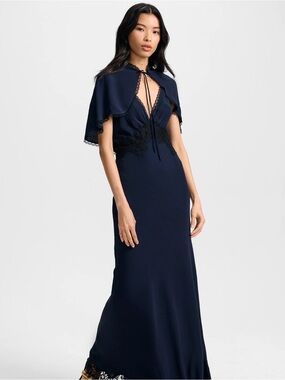 halter neck fishtail dress Paillette Halter-Neck Tie Fishtail Dress With Velvet Details – conDiva main image 0